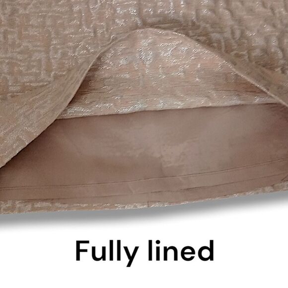 Ann Taylor Loft Mini Skirt 00P Fairy Office Corpcore Shimmery Metallic Brocade - Picture 10 of 16